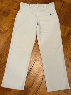 Nike Dri-FIT Baseball Pants Men’s L Gray Athletic Uniform Pants with swoosh